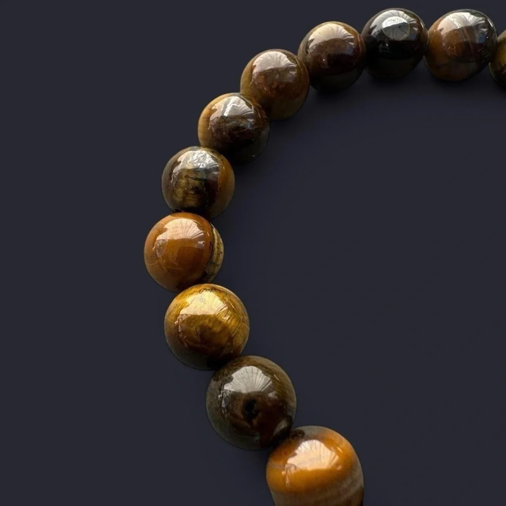 Tiger’s Eye Gemstone Bead Bracelet 8mm